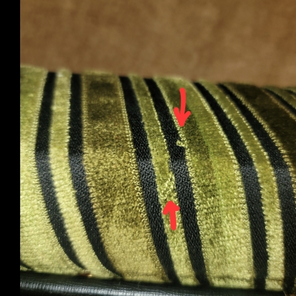 Vintage Crown Lewis Purse 1960's Velour Velvet Earth Tones Vinyl Handles Brass - Picture 9 of 10